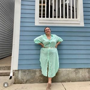 Turndown Collar Midi dress in 3x